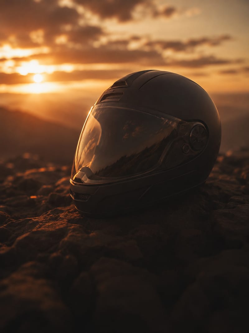 Casque de parachutisme dans la lumière dorée